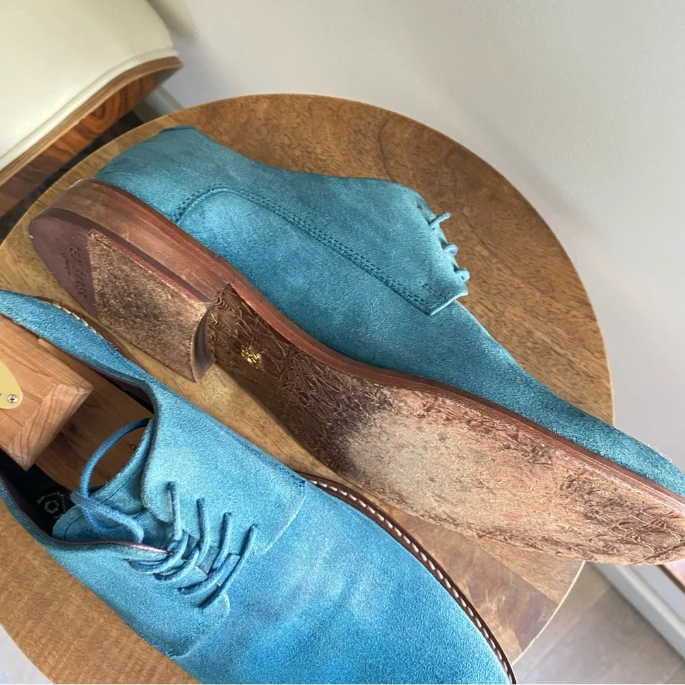 Ted BakerJoehal Derby Shoes blue Teal turquoise Suede derby Oxfords shoes 9 men